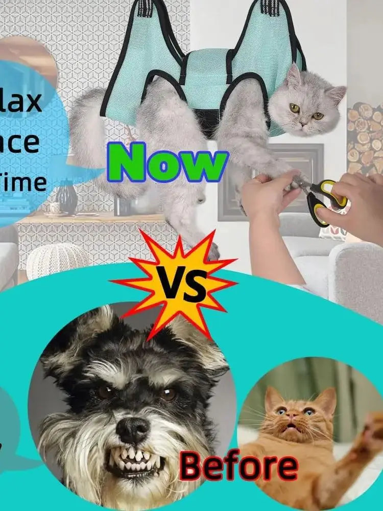 Cat Grooming Hammock – Safe Relaxing Harness for Nail Trimming, Bathing & Vet Care