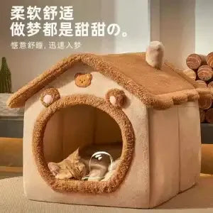 Indoor Warm Dog House Soft Pet Bed Tent House Dog Kennel Cat Bed With Removable Cushion Suitable For Small Medium Large Pets Ind