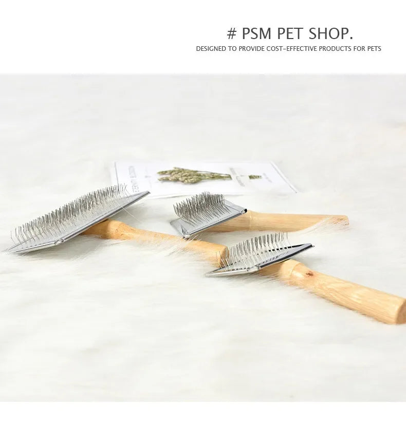 Pet Cat and Dog Grooming Supplies: Hair Remover Brush, Wood Combs, Flea Comb for Shedding