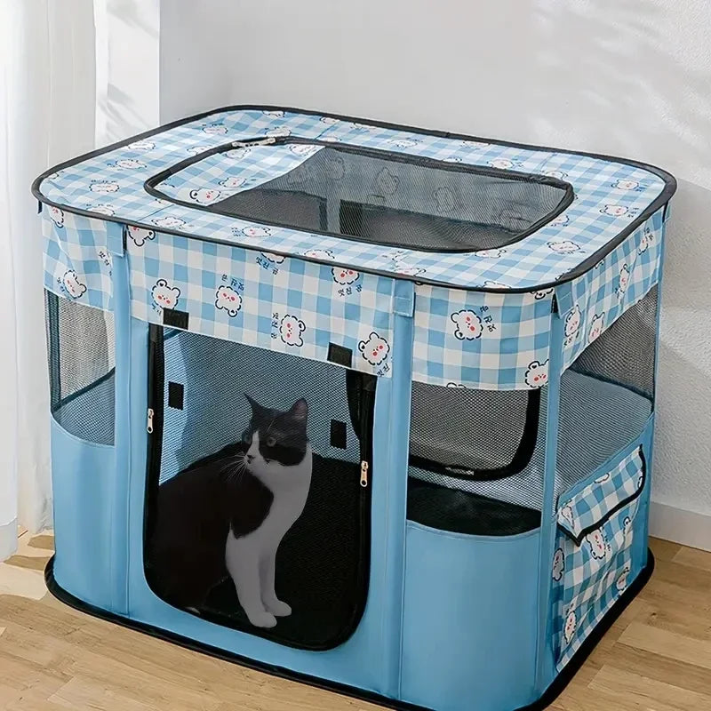 Portable Foldable Pet Playpen – Breathable, Spacious & Escape-Proof