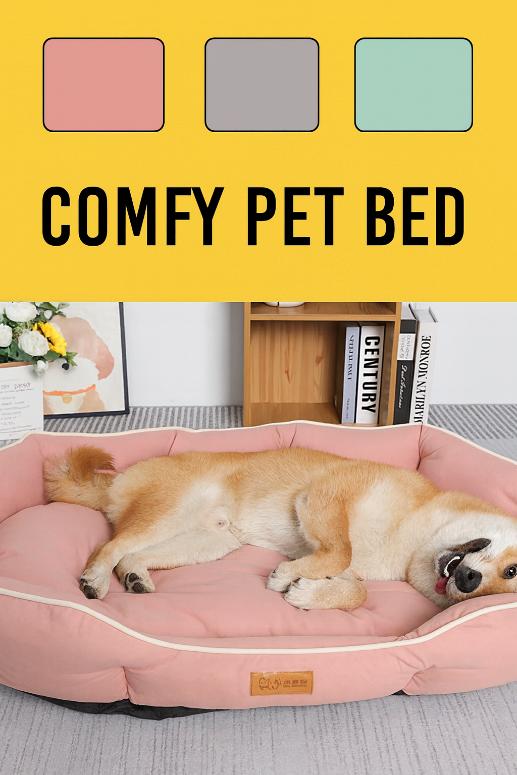 Dog Lounge Bed – Calming, Washable & Orthopedic Comfort for Large & Medium Pets