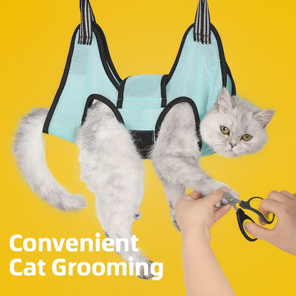Cat Grooming Hammock – Safe Relaxing Harness for Nail Trimming, Bathing & Vet Care