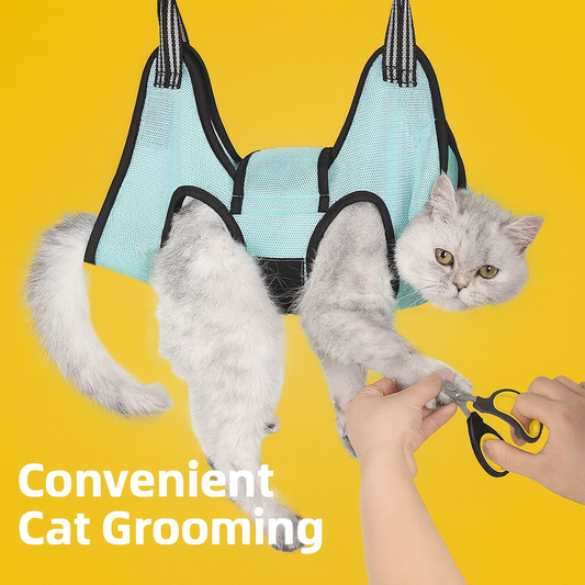 Cat Grooming Hammock – Safe Relaxing Harness for Nail Trimming, Bathing & Vet Care