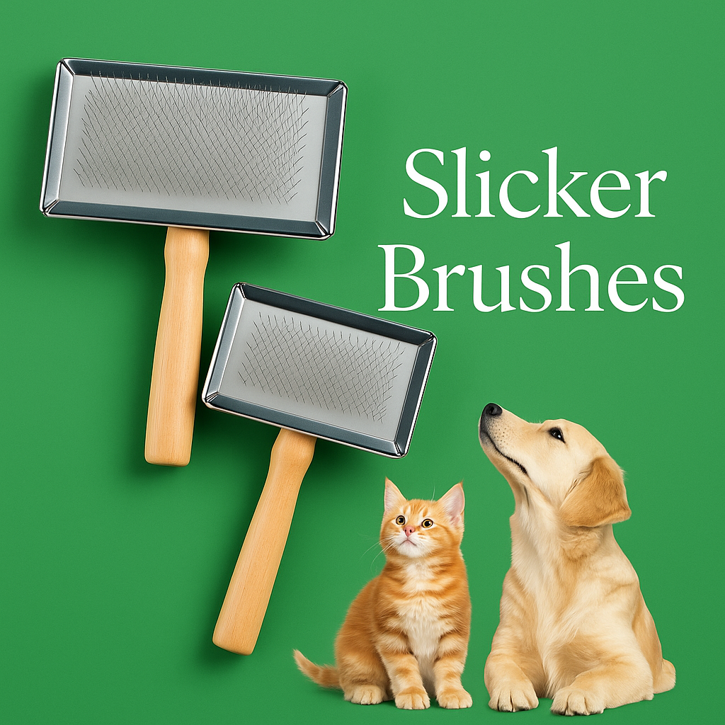 Premium Stainless Steel Pet Slicker Brush — Gentle Grooming for Dogs & Cats