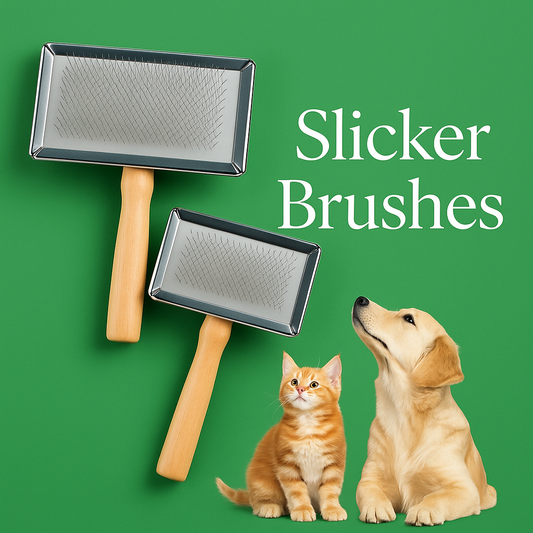 Premium Stainless Steel Pet Slicker Brush — Gentle Grooming for Dogs & Cats