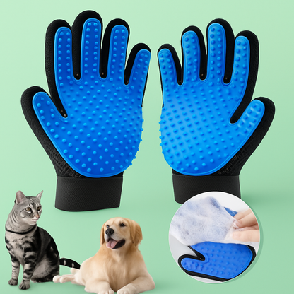 Pet Grooming Deshedding Glove – Gentle Hair Removal & Massage for Cats & Dogs