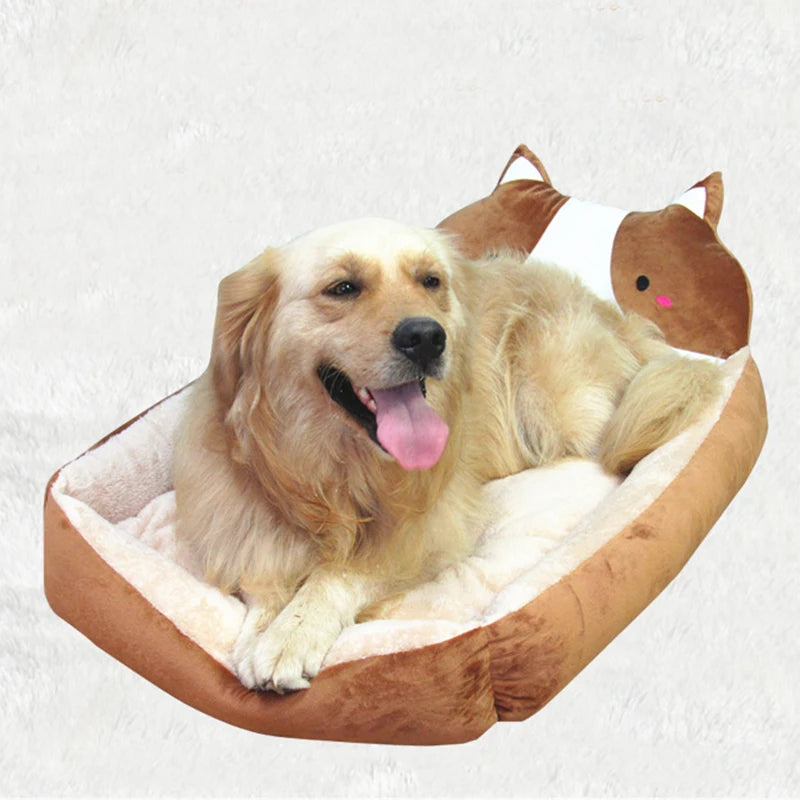 Cute Cartoon Pet Beds for Small Medium Dogs Winter Warm Puppy Cat Sofa Bed Washable Chihuahua Bulldog Kennel Mascotas Supplies