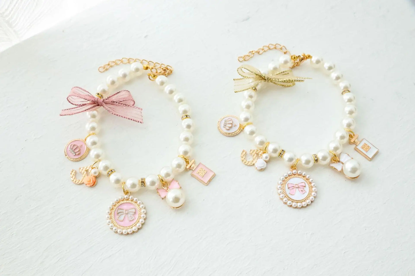 Pet Bow Pearl Collar Cat Jewelry Pendant Princess Necklace Dog Sweet Decorations Puppy Rhinestone Collar Chihuahua Accesorios