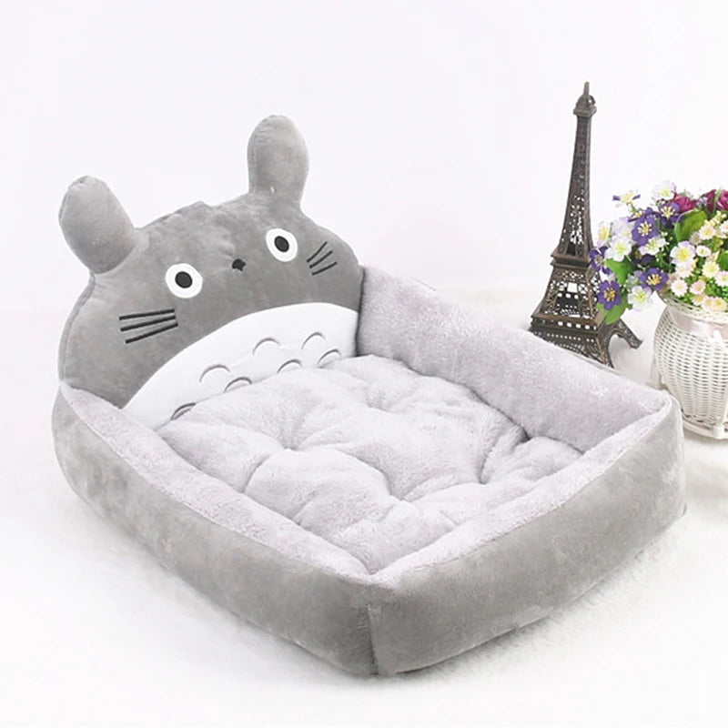 Cute Cartoon Pet Beds for Small Medium Dogs Winter Warm Puppy Cat Sofa Bed Washable Chihuahua Bulldog Kennel Mascotas Supplies
