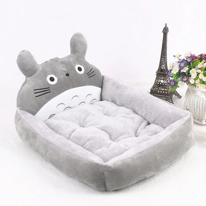 Cute Cartoon Pet Beds for Small Medium Dogs Winter Warm Puppy Cat Sofa Bed Washable Chihuahua Bulldog Kennel Mascotas Supplies