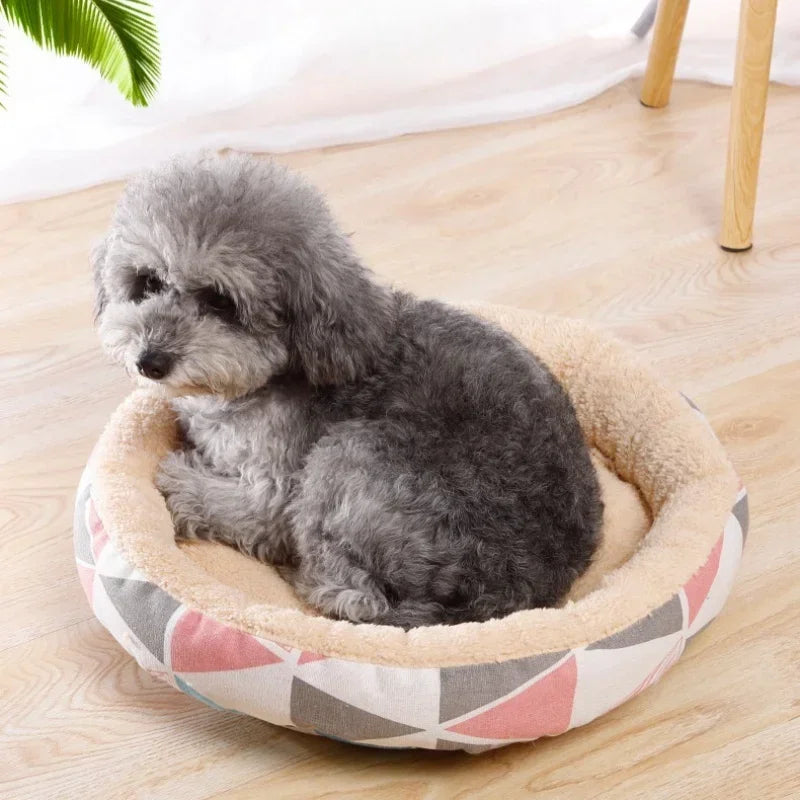 Pet Cat and Dog Bed Warm Comfortable Dog House Soft PP Cotton Nest Dog Basket Mat Kennel Dog Bed Dog Mat Pet Bed Pet Supplies
