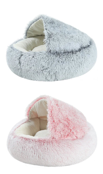 Cat Dog  Bed Pet Mattress Sleeping Warm Soft Plush Pet Bed with Cover Round  Nest Cave for Small Dogs kitten