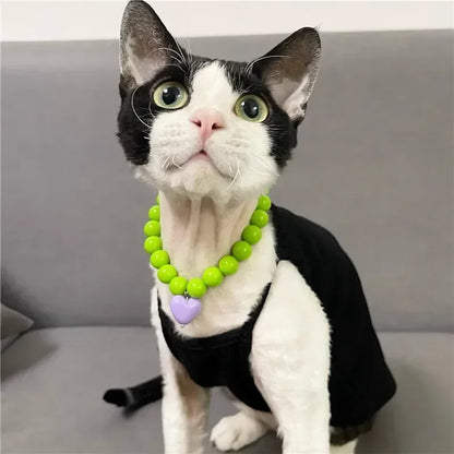 Cute Cat Collar Puppy Accessories Pet Pearl Collar Dog Princess Necklace Cat Jewelry Dog Chain Chihuahua Wedding Jewelry