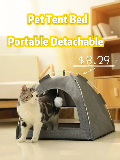 Pet Tent House Cat Bed Portable Dog Cat Universal Teepee Foldable Puppy Kitten Indoor Outdoor Kennels For Pet Tent  Animals Bed