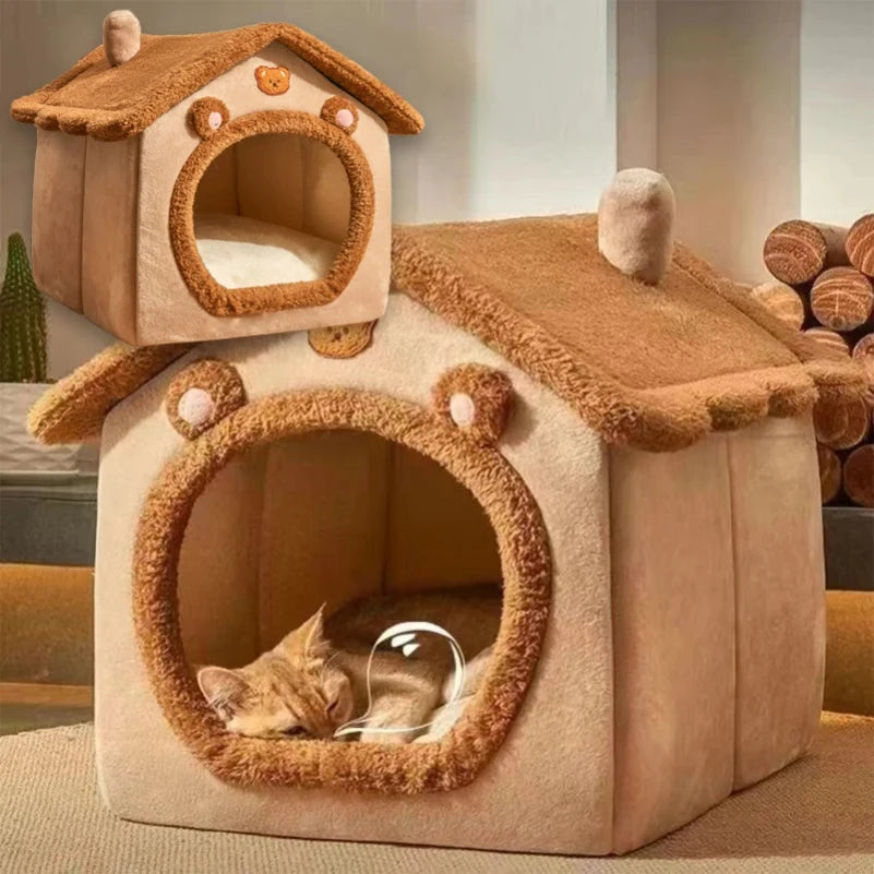 Pet Supplies Bed House Foldable Pet House Removable Washable Cat House Puppy Cave Sofa for Small Dogs and Small and Medium Cats