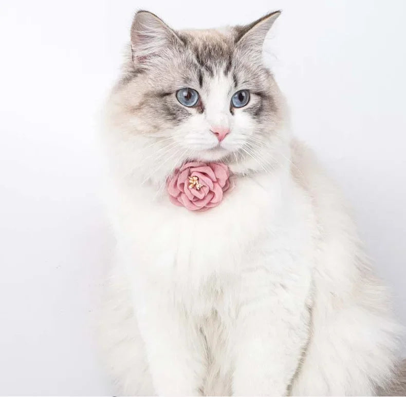 Pet Collar Cute Bow Durable Cat Collars Adjustable Kitten Necklace Tie Cat Puppy Collar Flower Safety Button Pet Gift Supplies