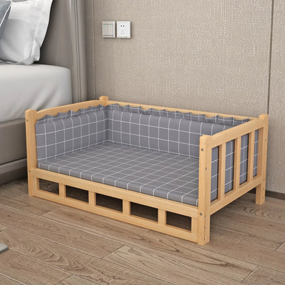 Solid Wood Dog Kennel Pets Bed Smooth Polished Teddy Dog Nest Golden Retriever Detachable Pet Bed Solid Wood Material Cat House