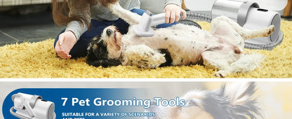 Dog Grooming Kit for Pet Include 4 Hair Clipper Combs 2.5L Vacuum Cleaner and 5 Pet Grooming Tools for Shedding