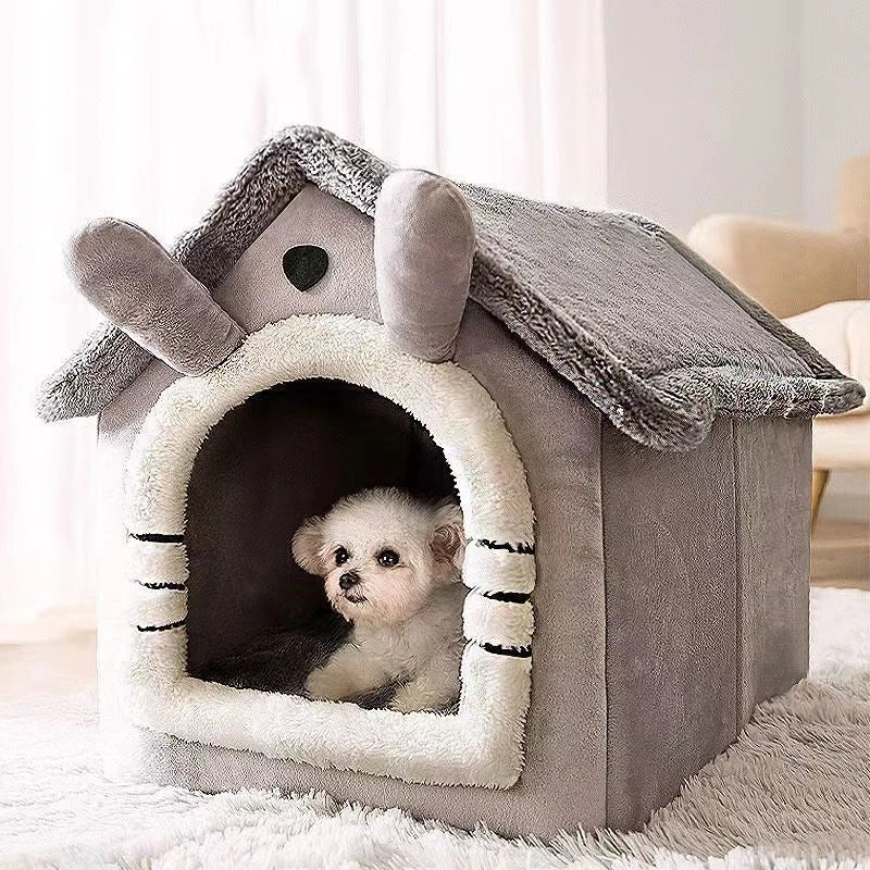 Indoor Warm Dog House Soft Pet Bed Tent House Dog Kennel Cat Bed With Removable Cushion Suitable For Small Medium Large Pets Ind