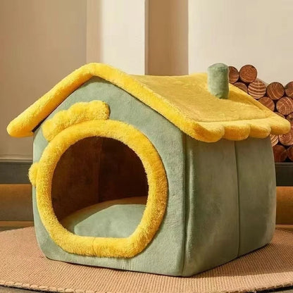 Indoor Warm Dog House Soft Pet Bed Tent House Dog Kennel Cat Bed With Removable Cushion Suitable For Small Medium Large Pets Ind