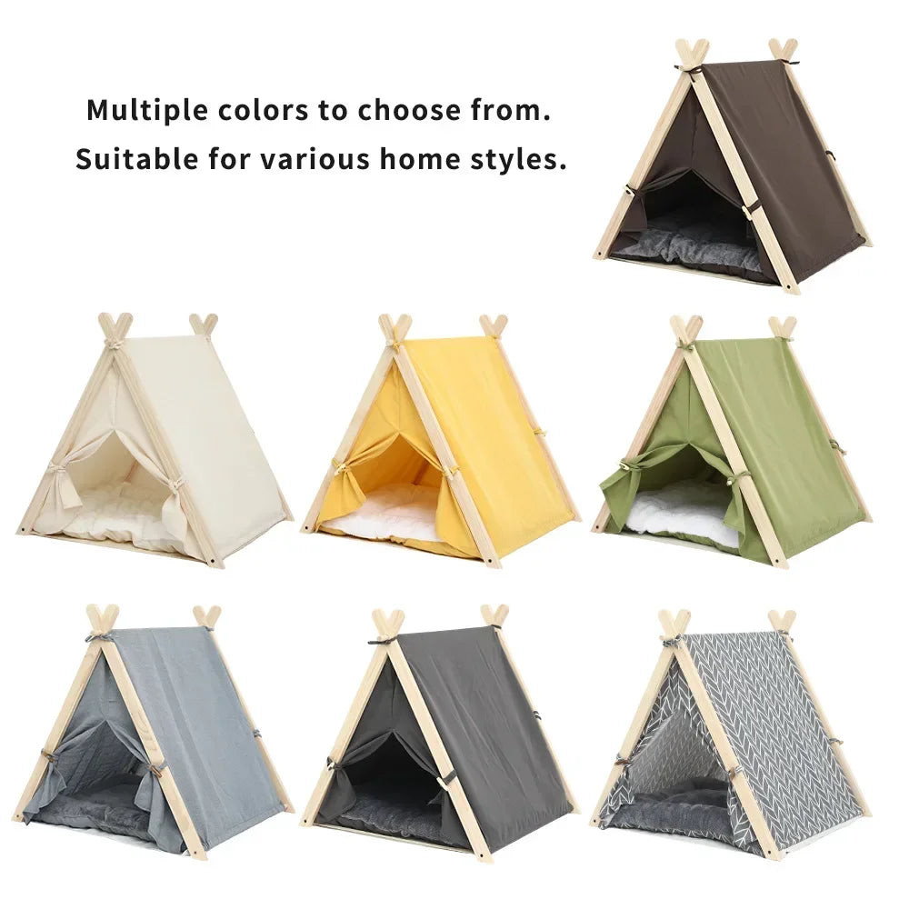 Pet Tent House Cat Bed Portable Dog Cat Universal Teepee Foldable Puppy Kitten Indoor Outdoor Kennels For Pet Tent  Animals Bed