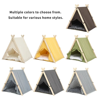 Pet Tent House Cat Bed Portable Dog Cat Universal Teepee Foldable Puppy Kitten Indoor Outdoor Kennels For Pet Tent  Animals Bed