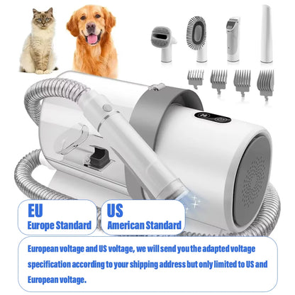 Dog Grooming Kit for Pet Include 4 Hair Clipper Combs 2.5L Vacuum Cleaner and 5 Pet Grooming Tools for Shedding