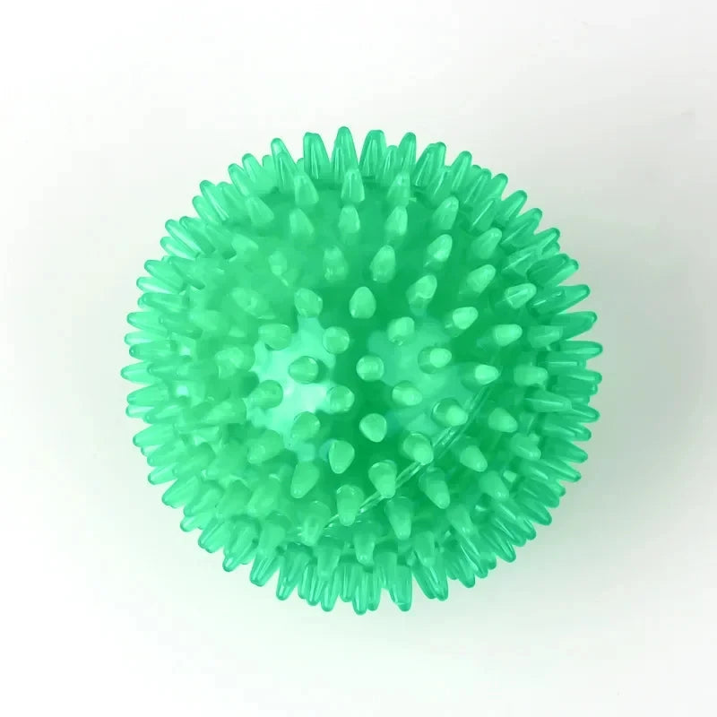Pet Dog Toys Cat Puppy Sounding Toy Polka Squeaky Tooth Cleaning Ball TPR Training Teeth Chewing Toy Thorn Balls Pet Accessories