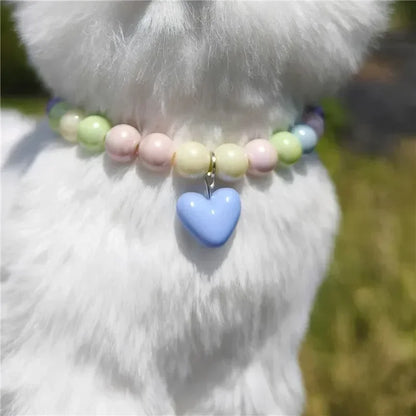 Cute Cat Collar Puppy Accessories Pet Pearl Collar Dog Princess Necklace Cat Jewelry Dog Chain Chihuahua Wedding Jewelry