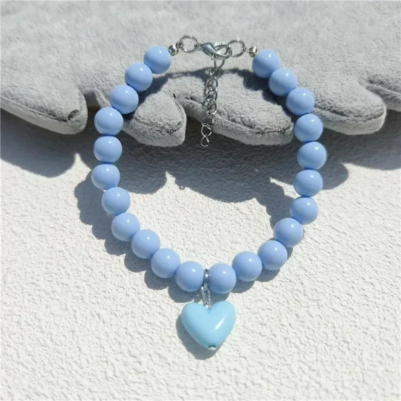 Cute Cat Collar Puppy Accessories Pet Pearl Collar Dog Princess Necklace Cat Jewelry Dog Chain Chihuahua Wedding Jewelry