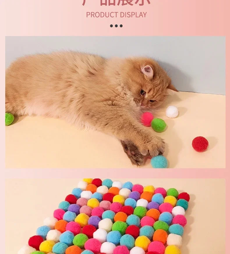 Pet Funny Cat Interactive Teaser Training Toy Creative Kittens Mini Pompoms Games Toys Pets Supplies Accessories Toys for Cat