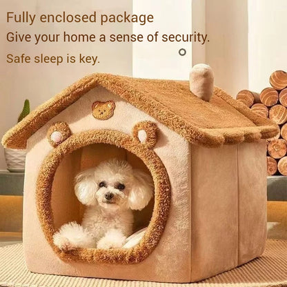 Indoor Warm Dog House Soft Pet Bed Tent House Dog Kennel Cat Bed With Removable Cushion Suitable For Small Medium Large Pets Ind