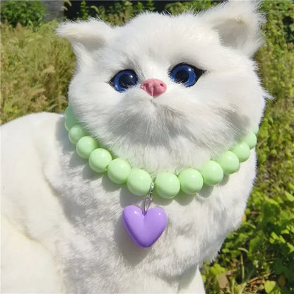Cute Cat Collar Puppy Accessories Pet Pearl Collar Dog Princess Necklace Cat Jewelry Dog Chain Chihuahua Wedding Jewelry