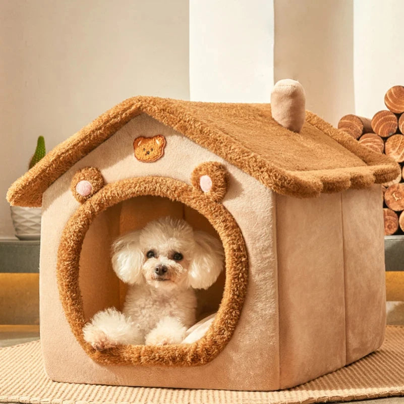 Pet Supplies Bed House Foldable Pet House Removable Washable Cat House Puppy Cave Sofa for Small Dogs and Small and Medium Cats