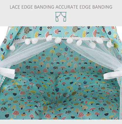 Pet Dog Tent House Floral Print Enclosed Cat Tent Bed Indoor Folding Portable Comfortable Kitten Bed Kennel For Small Pets