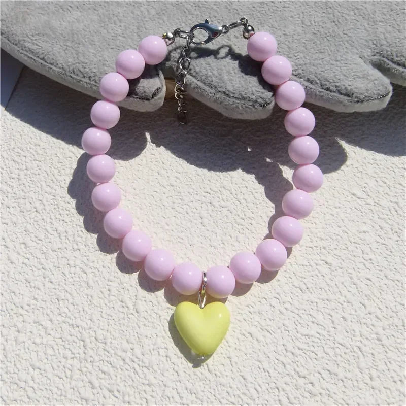 Cute Cat Collar Puppy Accessories Pet Pearl Collar Dog Princess Necklace Cat Jewelry Dog Chain Chihuahua Wedding Jewelry