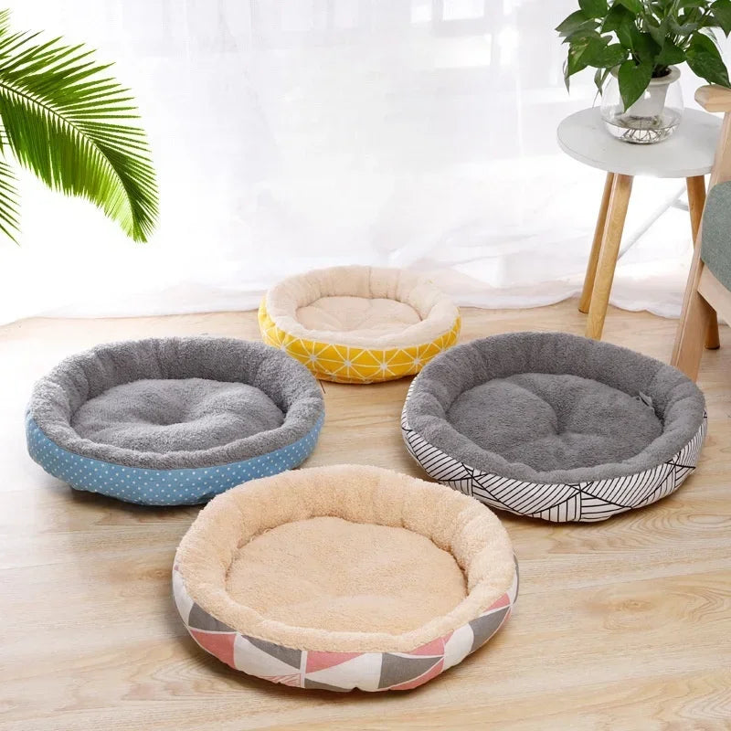 Pet Cat and Dog Bed Warm Comfortable Dog House Soft PP Cotton Nest Dog Basket Mat Kennel Dog Bed Dog Mat Pet Bed Pet Supplies