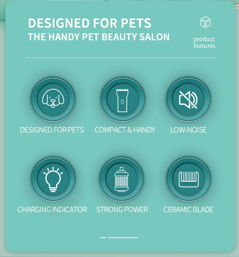 Pet grooming hospital for cats and dogs, low-noise electric push shear, electric waterproof, professional wireless shaving