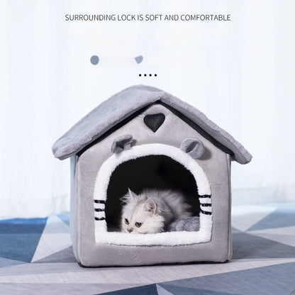 Indoor Warm Dog House Soft Pet Bed Tent House Dog Kennel Cat Bed With Removable Cushion Suitable For Small Medium Large Pets Ind
