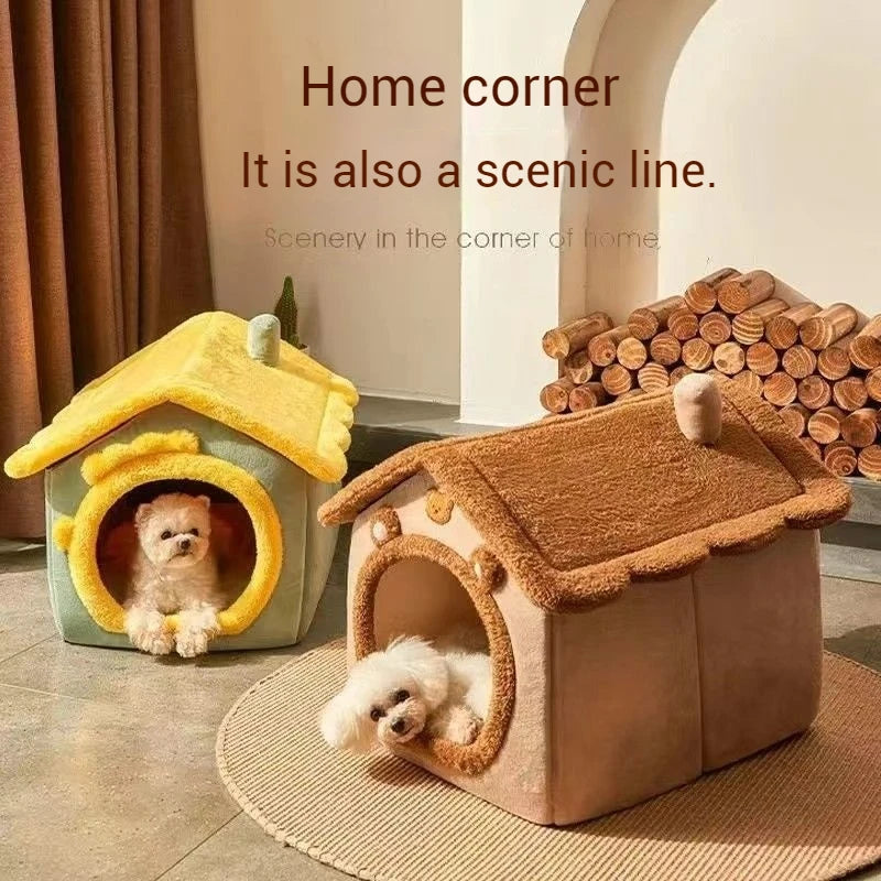 Indoor Warm Dog House Soft Pet Bed Tent House Dog Kennel Cat Bed With Removable Cushion Suitable For Small Medium Large Pets Ind