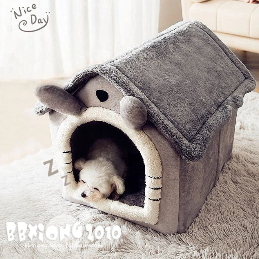 Indoor Warm Dog House Soft Pet Bed Tent House Dog Kennel Cat Bed With Removable Cushion Suitable For Small Medium Large Pets Ind