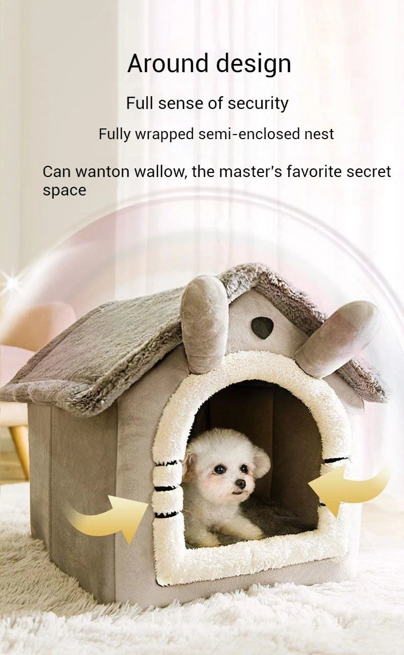 Indoor Warm Dog House Soft Pet Bed Tent House Dog Kennel Cat Bed With Removable Cushion Suitable For Small Medium Large Pets Ind