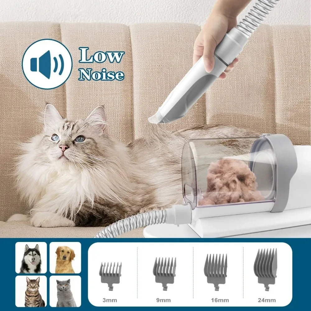 Dog Grooming Kit for Pet Include 4 Hair Clipper Combs 2.5L Vacuum Cleaner and 5 Pet Grooming Tools for Shedding