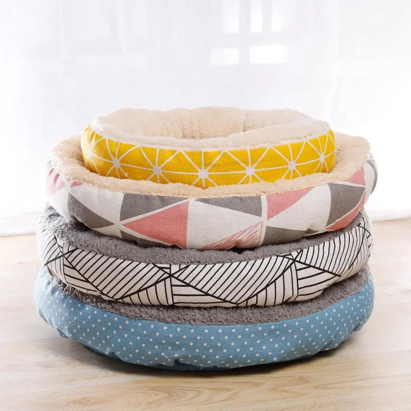 Pet Cat and Dog Bed Warm Comfortable Dog House Soft PP Cotton Nest Dog Basket Mat Kennel Dog Bed Dog Mat Pet Bed Pet Supplies
