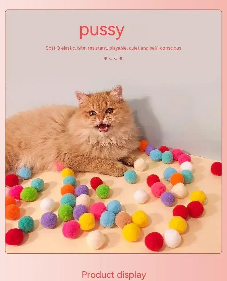 Pet Funny Cat Interactive Teaser Training Toy Creative Kittens Mini Pompoms Games Toys Pets Supplies Accessories Toys for Cat