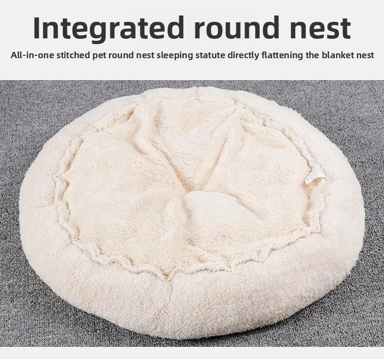 Pet Cat and Dog Bed Warm Comfortable Dog House Soft PP Cotton Nest Dog Basket Mat Kennel Dog Bed Dog Mat Pet Bed Pet Supplies