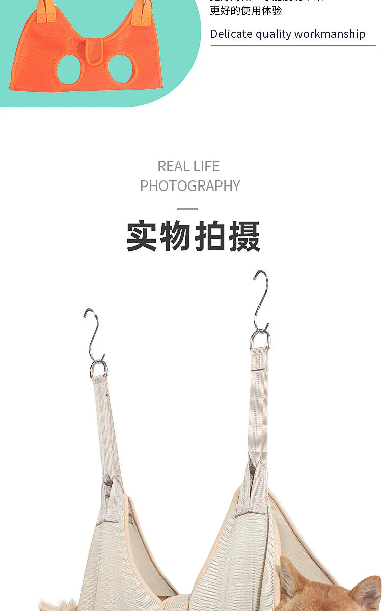 Cat Dog Grooming Nail Cutting Anti Scratch Bite Fixed Bag Bath Trimming Restraint Bag Pet Beauty Hammock Hanging Pet Supply Set