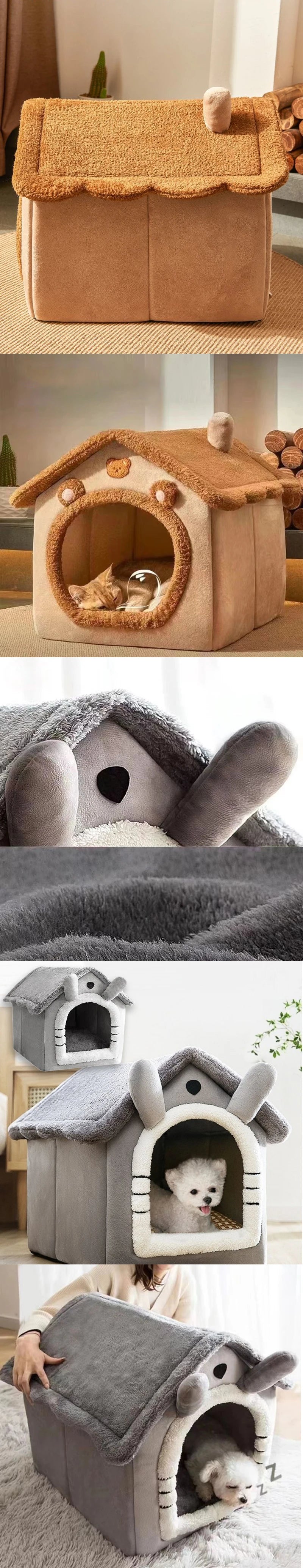 Pet Supplies Bed House Foldable Pet House Removable Washable Cat House Puppy Cave Sofa for Small Dogs and Small and Medium Cats