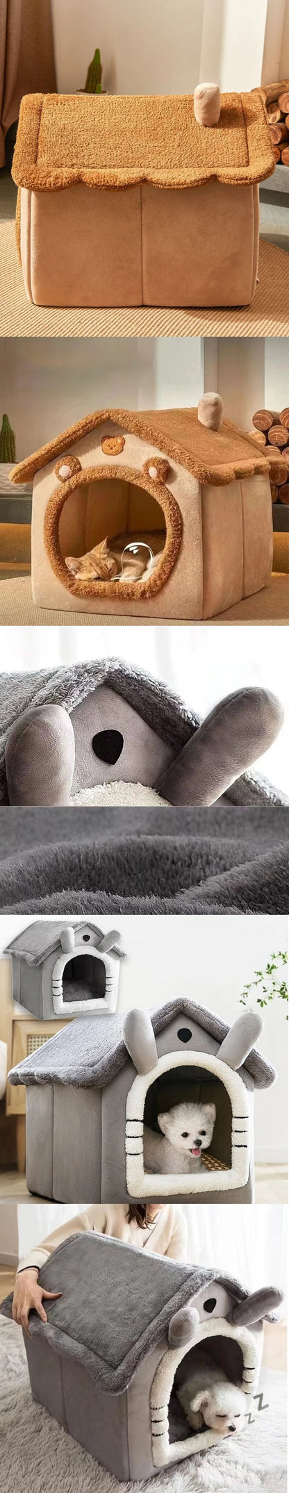 Pet Supplies Bed House Foldable Pet House Removable Washable Cat House Puppy Cave Sofa for Small Dogs and Small and Medium Cats