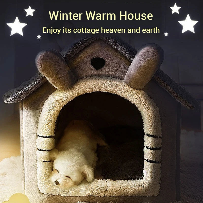 Indoor Warm Dog House Soft Pet Bed Tent House Dog Kennel Cat Bed With Removable Cushion Suitable For Small Medium Large Pets Ind